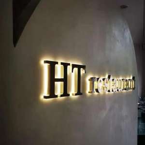 Letras brillantes 3D Acrílico Pintado en aerosol Oro Retroiluminado <span class=keywords><strong>Mini</strong></span> Carta <span class=keywords><strong>Precio</strong></span> de fábrica Negocio Cafetería Led Sign Board - Product Image 4