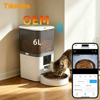 Mangeoire automatique OEM 6L pour chats avec caméra 1080P HD Vidéo 5G WiFi Mangeoire intelligente pour animaux de compagnie Distributeur de nourriture pour chiens Mangeoire automatique pour animaux de compagnie Minuterie