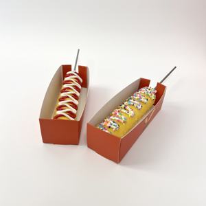 Toptan Özel Baskılı Gıda Sınıfı Kağıt Sosis Ambalajı Çubuk Delikli Fast Food Paket Servis Kutusu - Product Image 2
