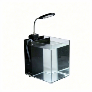 <span class=keywords><strong>Acquario</strong></span> da Tavolo Personalizzato in Acrilico Trasparente, Piccolo <span class=keywords><strong>Acquario</strong></span> Quadrato con Luce LED e Filtro <span class=keywords><strong>per</strong></span> <span class=keywords><strong>Pesci</strong></span> Betta e Decorazione Casa - Product Image 3