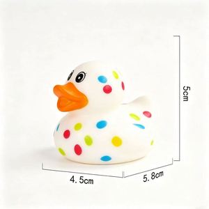 Hot Sale New Explosions Plastic Yellow Duck Toy Water Play Han Feng Color Wave Dot Shape <b>Bath</b> Skin Rings Funny - Product Image 5