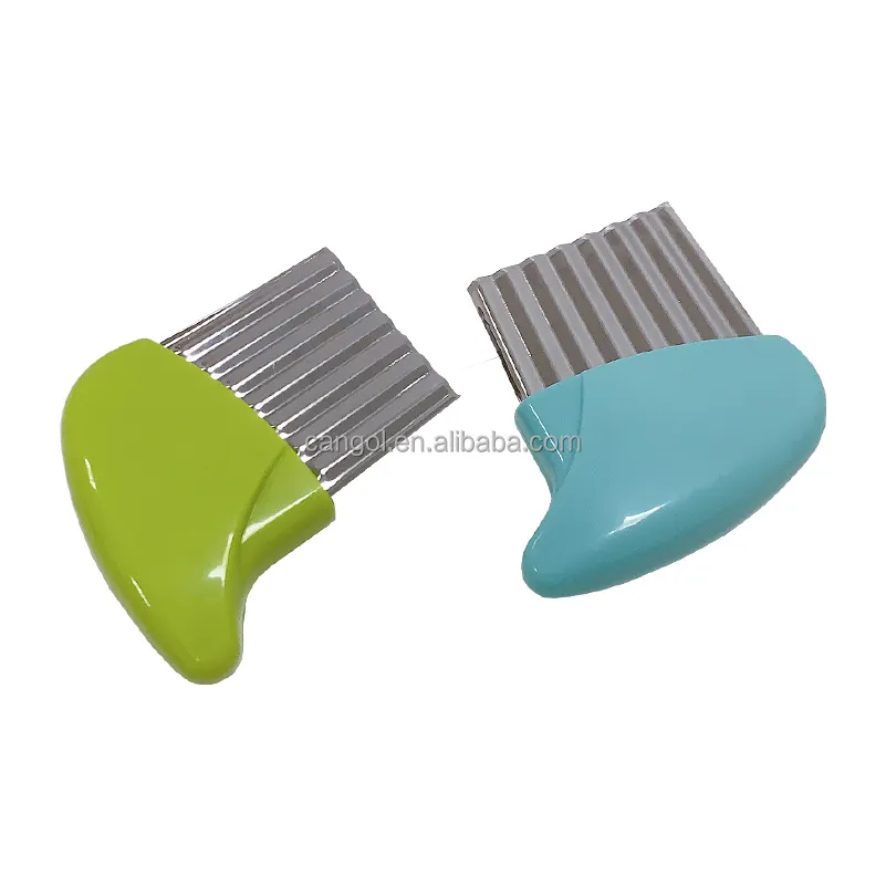 Waffle Fry Cutter Crinkle Cutter Knife Crinkle Potato Cutter for kids Stainless Steel Wavy Chopper for Veggie French Potato