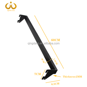 Barato columna A <span class=keywords><strong>en</strong></span> forma de <span class=keywords><strong>U</strong></span> pared negra al por menor tienda de ropa de Metal estantes colgantes soportes riel Slatwall estante de exhibición para pared - Product Image 2