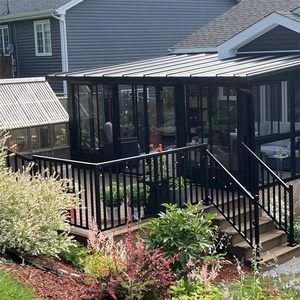 Barandilla de aluminio negro personalizada para balcón, cercado de porche <span class=keywords><strong>exterior</strong></span>, materiales antioxidantes, acabados de <span class=keywords><strong>pintura</strong></span> a medida, barandillas - Product Image 4