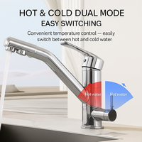 Interhasa 360 robinet de cuisine rotatif mitigeur chaud et froid pour évier de cuisine à domicile