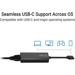 Adaptador Ethernet USB-C2500 V2 2.5Gbps Tipo-C RJ45 LAN para Computadora de Escritorio y Portátil, Windows y Linux, Negro, 10/100/1000Mbps - Product Image 3