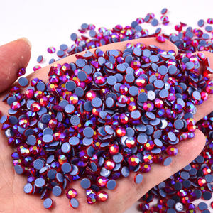 Strass de haute qualité OLeeya en vrac, strass brillant rose/rose/rouge/orange en cristal de verre thermocollant pour la décoration de bikini - Product Image 3