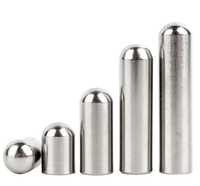 Pin Dowel Silinder Padat Baja Tahan Karat 304, Pin Penentu Posisi Kepala Bulat, Pin Ejektor Poros, Batang Bulat Halus M1-M8