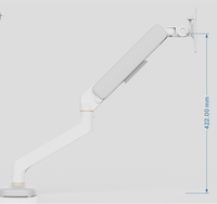 Support de moniteur ergonomique pneumatique à ressort à gaz à bras unique avec support de bureau à pince avec gestion des câbles