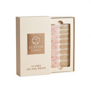 Autocollants pour ongles en gel végétaliens, non toxiques, personnalisables avec logo, écologiques, sans UV, tenue 14 jours, achat en gros pour les ongles - Product Image 1