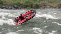 Bateau de sauvetage gonflable professionnel de 4,2 m pour eaux vives, version améliorée, vente en gros, grande taille, bateau de sauvetage gonflable personnalisé noir