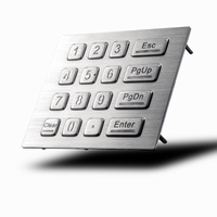 Clavier numérique USB filaire 16 touches en acier inoxydable, résistant aux vandales, étanche IP65, avec rétroéclairage LED pour usage industriel
