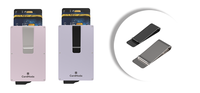 Porte-cartes minimaliste en aluminium CardHoda, portefeuille à clip de 3 pouces, étui pour cartes de crédit, fin, en métal, blocage RFID, 9 mm d'épaisseur, 30 g, léger