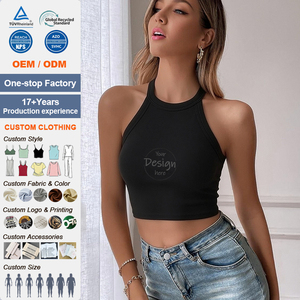 Custom Summer Women's Clothing 2026 <strong>Best</strong>-Selling Style Camisole <strong>Built</strong>-In <strong>Bra</strong> Crop Top Scoop Neck Fast Sampling Bulk Production - Product Image 1