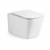 Toilette en céramique carrée minimaliste, toilette murale à chasse siphonique, équipements de salle de bain modernes