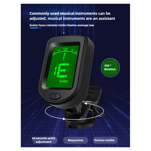 Jello GT-1 LGL-01 accordeur de guitare électrique pédale à clipser automatique nouvel écran LCD pièces d'instruments à cordes guitare basse - Product Image 5