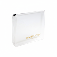 Pochette de voyage en plastique imperméable givrée et trousse de toilette pour kits d'agrément d'hôtel