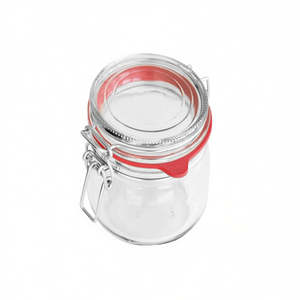 Pot en verre Drahtbgelglas avec joint rouge et couvercle à clip pour le stockage - Product Image 2