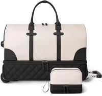 Sac à roulettes de luxe de 21 pouces avec trousse de toilette Bagages à main Sac de voyage durable pour voyage d'affaires