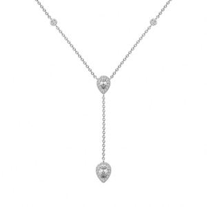 Collar Dylam Elegance con Colgante de Zirconia 5A en Forma de Gota de Agua, Cadena de Plata de Ley 925, Diseño Clásico, para Mujer, Uso Diario - Product Image 1