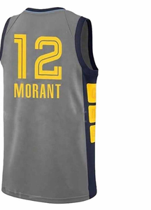 Unisexe Memphis Grizzlies # Maillot de basket-ball Ja Morant de haute qualité, imprimé par transfert thermique, respirant, 100% polyester, sans manches - Product Image 4