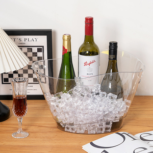 Yimire 12L Oval <strong>LED</strong> <strong>Ice</strong> <strong>Bucket</strong> <strong>with</strong> <strong>Lights</strong> - Plastic Beverage Cooler for Wine/Drinks, Nightclub &amp; Party Use - Product Image 1