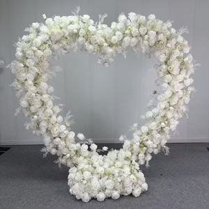 Arco de Flores Decorativo para Bodas T-HFA104, Arco de Flores en Forma de Corazón de Seda, Arco de Flores Artificiales para Arreglos de Boda - Product Image 4