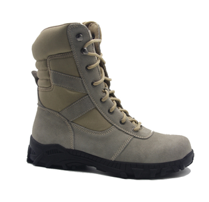 Bottes de désert en daim noir et gris en cuir de vachette DFS9 de haute qualité, personnalisées OEM, à lacets, montantes, anti-perforation et résistantes à l'huile - Product Image 2
