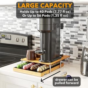 SpaceAid Cassetto Portacapsule Compatibile con <span class=keywords><strong>Capsule</strong></span> <span class=keywords><strong>Nespresso</strong></span> <span class=keywords><strong>Vertuo</strong></span>, Contiene 40 <span class=keywords><strong>Capsule</strong></span> Grandi/56 Piccole, Stazione Caffè - Product Image 3