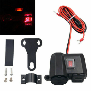 Motorcycle Charger <b>12V</b> With Cigarette Lighter USB Port <b>Switch</b> Voltage Display For Retrofit Upgrade - Product Image 4