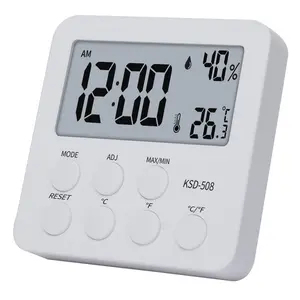 Elektronisches Hygrometer Home Desktop Time Kleiner Wecker Digitales Hygrometer Thermometer