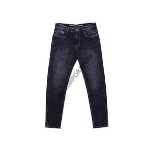 Jeans bleu clair uni, coupe droite, ajustée, pour jeunes hommes, 100% coton de qualité export, respirant, été printemps, vente chaude - Product Image 1