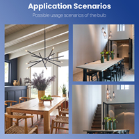 Prix d'usine, ampoule LED T6 2W, E12, 5000K, 120lm, CRI>80, lumière du jour, pour l'éclairage domestique et d'appartement, vente en gros, certifiée CE/ETL/RoHS
