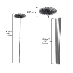 Kit Spazzola per la Pulizia di Camini 6,7 metri x 250 mm Diametro. - Product Image 2