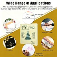 Papier d'impression Forest Deer 85g 90g 75% coton et 25% lin avec fil laser argenté interrompu pour étiquette de marque
