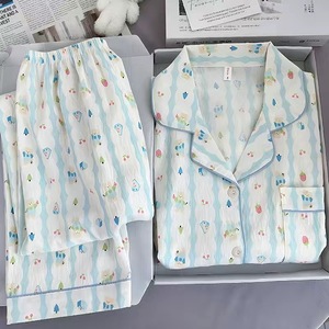 Yeni Gelen Yunduo Pijama Kadın Uzun Kollu Pantolon Tatlı Sevimli Yazlık Kadın Ev Giyim Takımı - Product Image 3