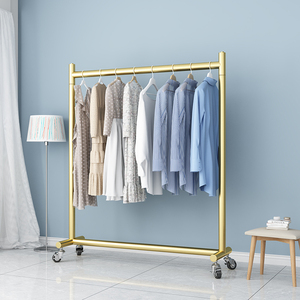 Estantes de exhibición de ropa de doble capa MR23 Ventas directas de fábrica Desmontable con ruedas Adecuado para tiendas de ropa - Product Image 4