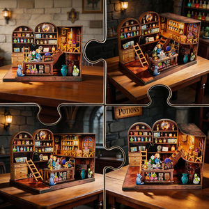 Puzzle 3D en bois en gros Magic Shop, kit de maison de poupée miniature écologique à monter soi-même, modèle d'<span class=keywords><strong>architecture</strong></span> Book Nook pour cadeau artisanal - Product Image 2