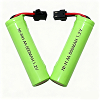 Nickel-hydrogène AA 600mAh 1.2V sortie unique avec prise SM voiture jouet télécommandée batterie rechargeable intégrée
