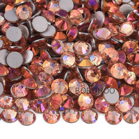 BOBOHOO Nouvelles couleurs SS6-SS30 Strass non thermocollants transparents pour nail art, pierres en cristal à dos plat, strass en verre