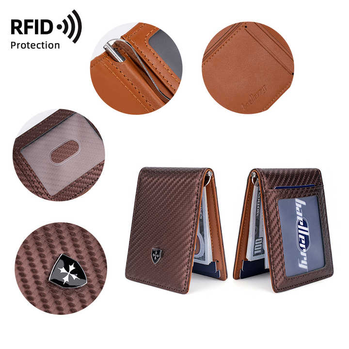 Baellerry Pu Tarjetero Con Clip De Hombre Card Slots ID Window