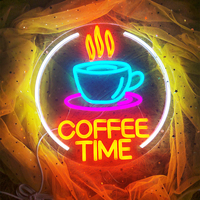 Enseigne néon en tube acrylique, motifs Milkshake, Crème glacée, Burger, Café, avec bandes LED 12V multicolores, personnalisable, pour décoration animée