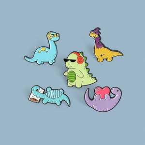 Nuevo color dinosaurio <span class=keywords><strong>serie</strong></span> broche dibujos animados música encantadora dinosaurio amor dinosaurio aleación broche ajustado esmalte pines - Product Image 6