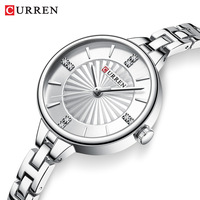 Montre à quartz pour femmes CURREN 9097, élégante, étanche, en acier inoxydable, style décontracté et professionnel pour filles, mouvement Seiko, position du cadran