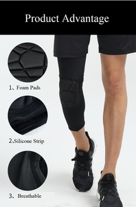 Protector de Pierna de Baloncesto Antideslizante con Diseño de Panal de Abeja, Transpirable, para Gimnasio y Deportes, <span class=keywords><strong>Rodilleras</strong></span> - Product Image 5