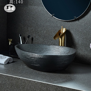 Lavabo Artistico di Lusso Ecologico Resistente all'Acqua in Ceramica con Forma Ovale a Foglia per Lavandini <span class=keywords><strong>da</strong></span> <span class=keywords><strong>Bagno</strong></span> di Hotel - Product Image 3