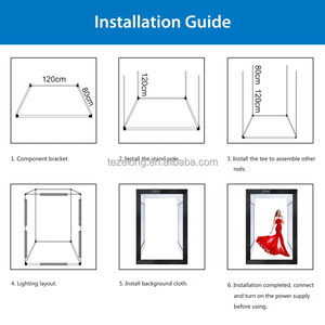 Caja de luz grande de 2M para <span class=keywords><strong>estudio</strong></span> fotográfico, tiras de luz LED regulables con ventana abierta, tienda de fondo para sesión de fotos - Product Image 4