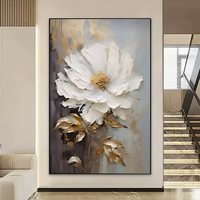 Personnalisé En Gros Hôtel Oeuvres À La Main Floral Peintures À L'huile Toile Art Mural pour Hôtels De Luxe Et Immobilier