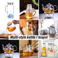 Carafe à eau et à boisson en verre borosilicate à rayures verticales, design moderne, grande capacité, avec poignée