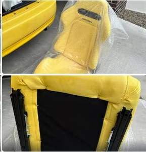 Желтые спортивные сиденья Recaro, универсальные автомобильные сиденья с двойным слайдером, замшевый материал, модифицированный материал для Гоночных сидений, материал небольшого размера - Product Image 2